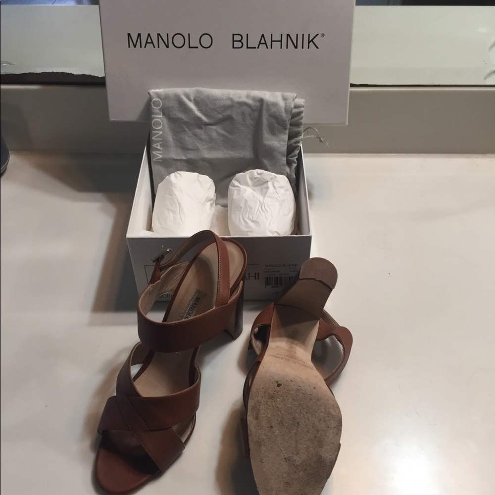 Manolo Blahnik sandals.